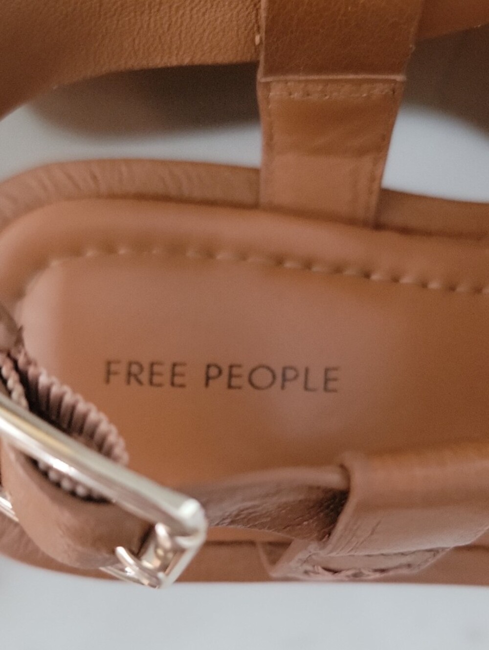 Free People Brown Leather Platform Thong Sandals - Picture 4 of 10